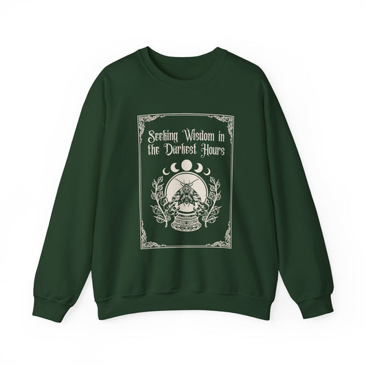 Seeking Wisdom in the Darkest Hours Unisex Heavy Blend™ Crewneck Sweatshirt - Avalon's Altar