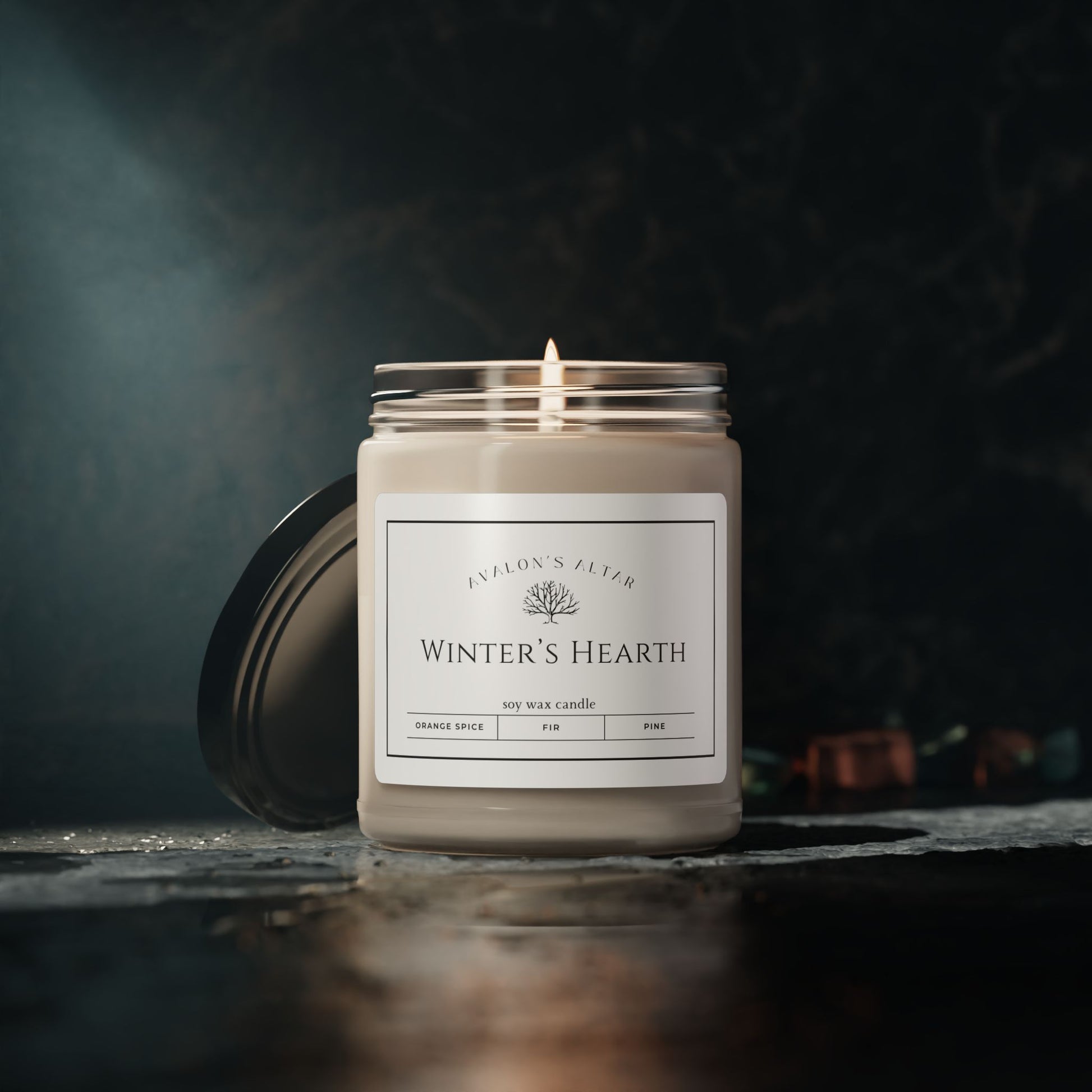 Winters Hearth Scented Soy Candle, 9oz - Avalon's Altar