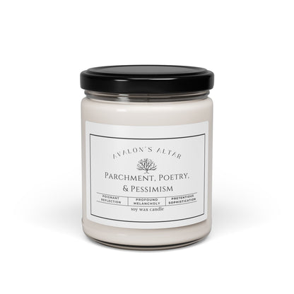 Parchment, Poetry, & Pessimism Scented Soy Candle, 9oz - Avalon's Altar