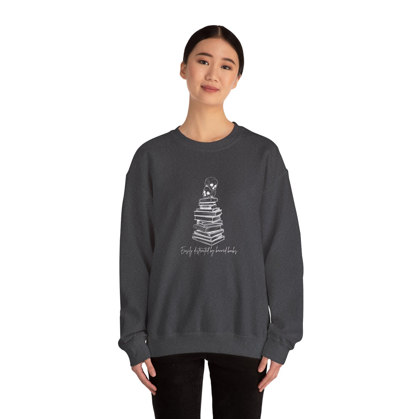 Easily Distracted by Banned Books Unisex Heavy Blend™ Crewneck Sweatshirt - Avalon's Altar