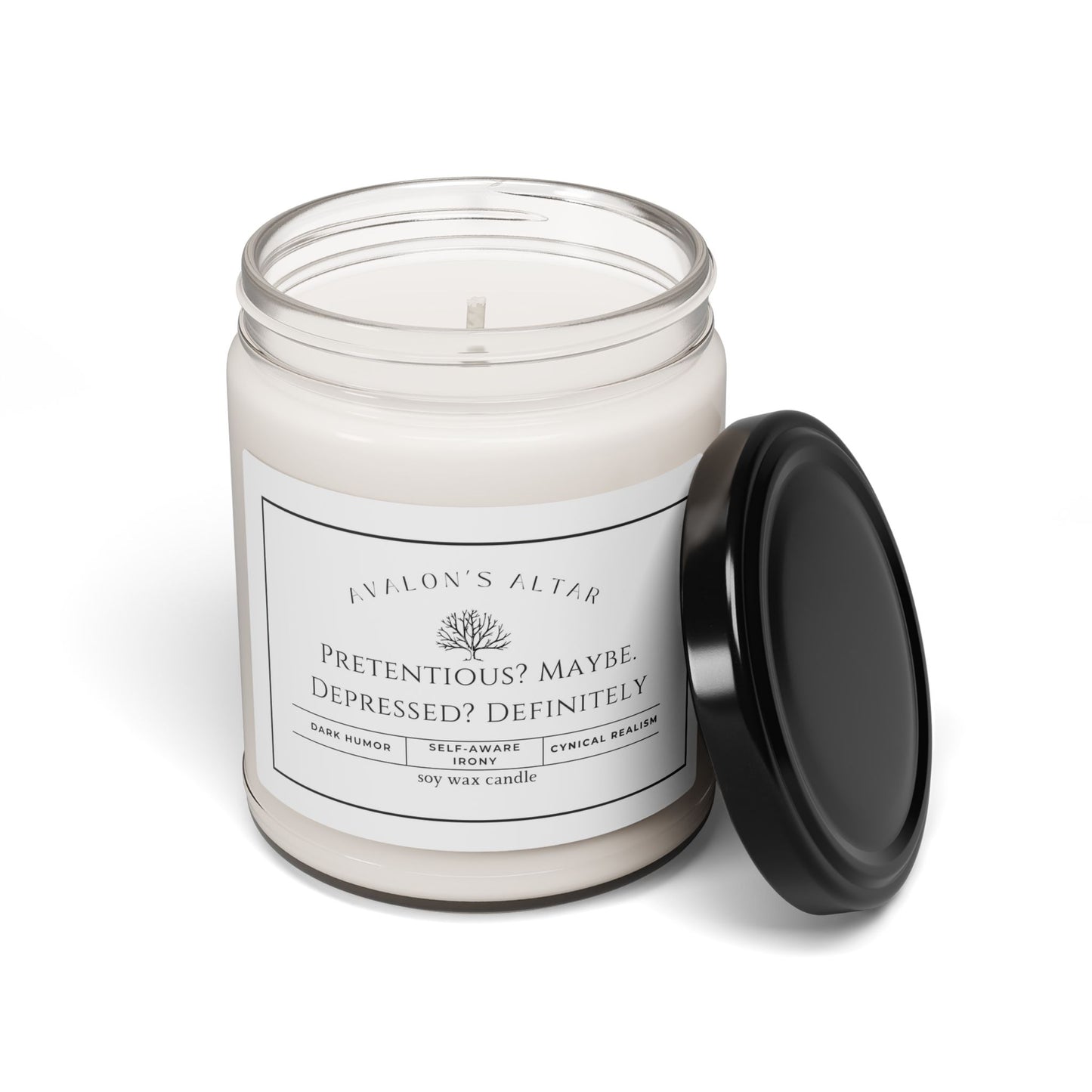 Pretentious? Maybe Depressed? Definitely Scented Soy Candle, 9oz - Avalon's Altar