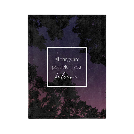 All Things Are Possible Velveteen Microfiber Blanket - Avalon's Altar