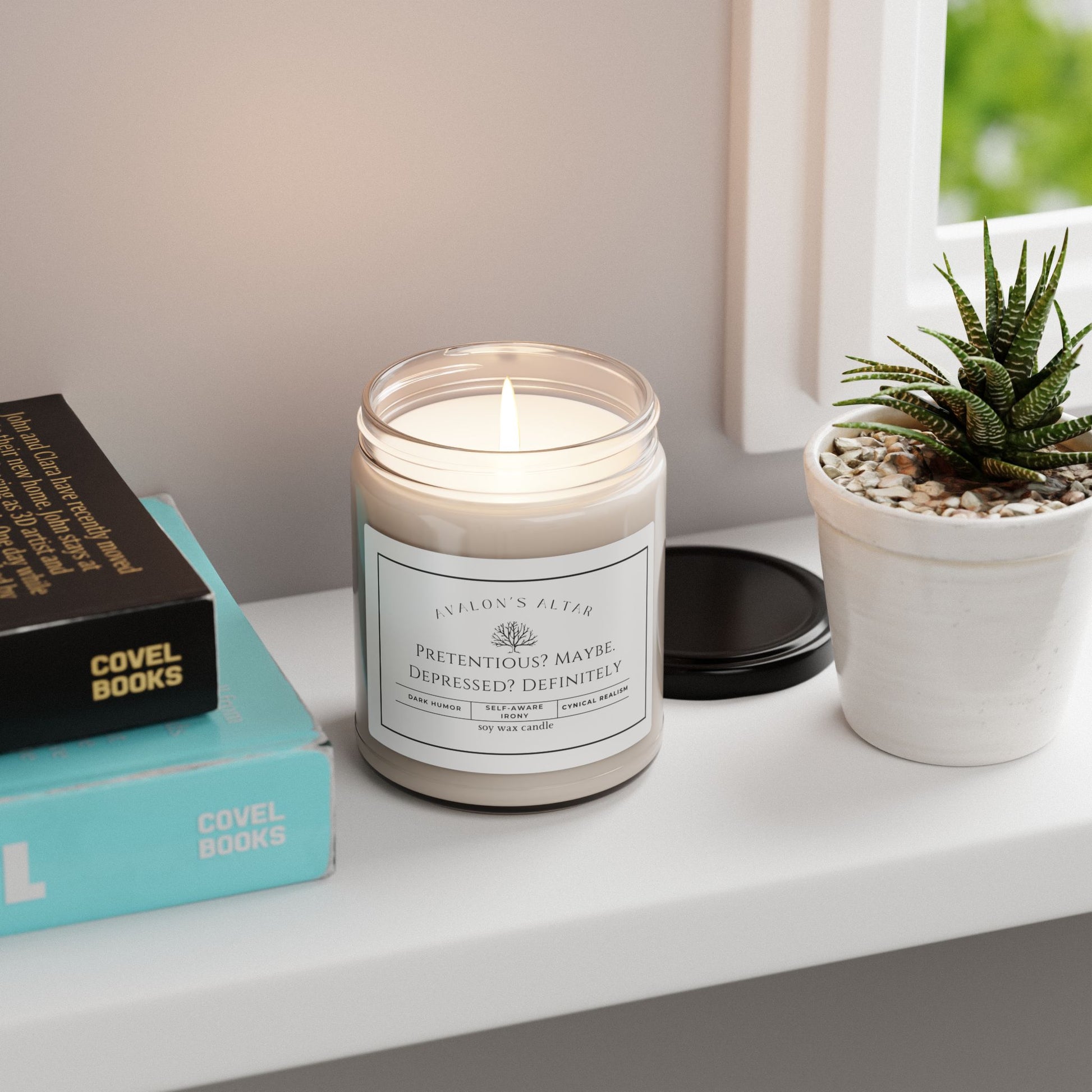 Pretentious? Maybe Depressed? Definitely Scented Soy Candle, 9oz - Avalon's Altar