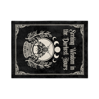 Seeking Wisdom in the Darkest Hours Velveteen Microfiber Blanket - Avalon's Altar