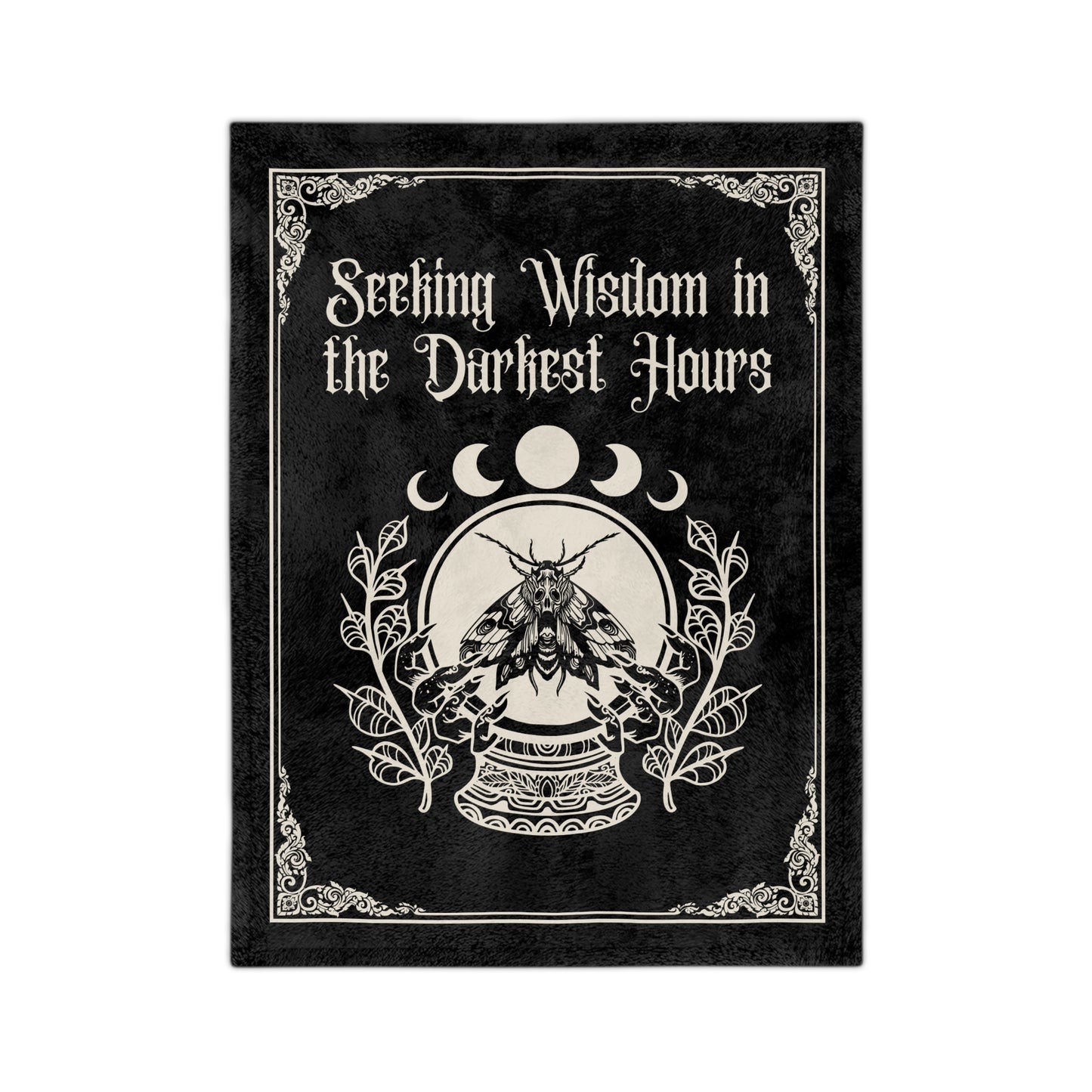 Seeking Wisdom in the Darkest Hours Velveteen Microfiber Blanket - Avalon's Altar