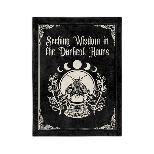 Seeking Wisdom in the Darkest Hours Velveteen Microfiber Blanket - Avalon's Altar