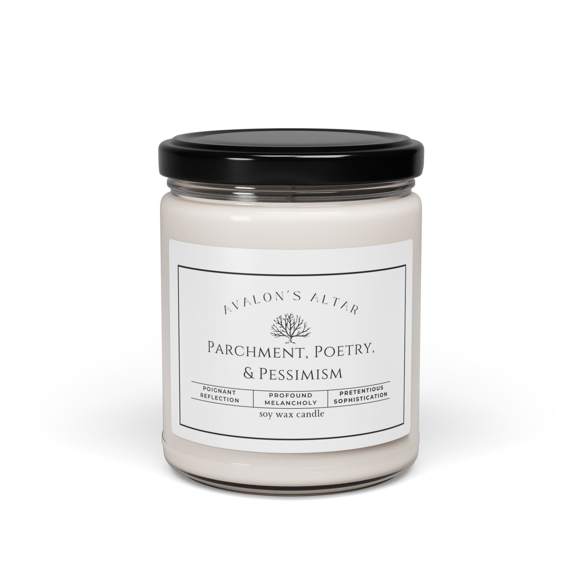 Parchment, Poetry, & Pessimism Scented Soy Candle, 9oz - Avalon's Altar