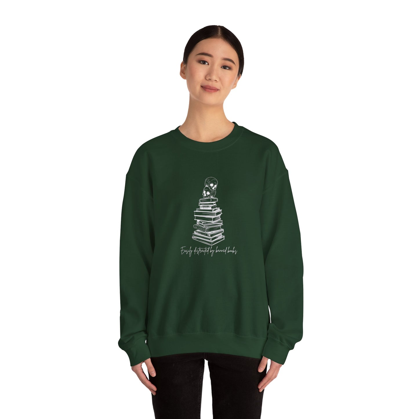 Easily Distracted by Banned Books Unisex Heavy Blend™ Crewneck Sweatshirt - Avalon's Altar