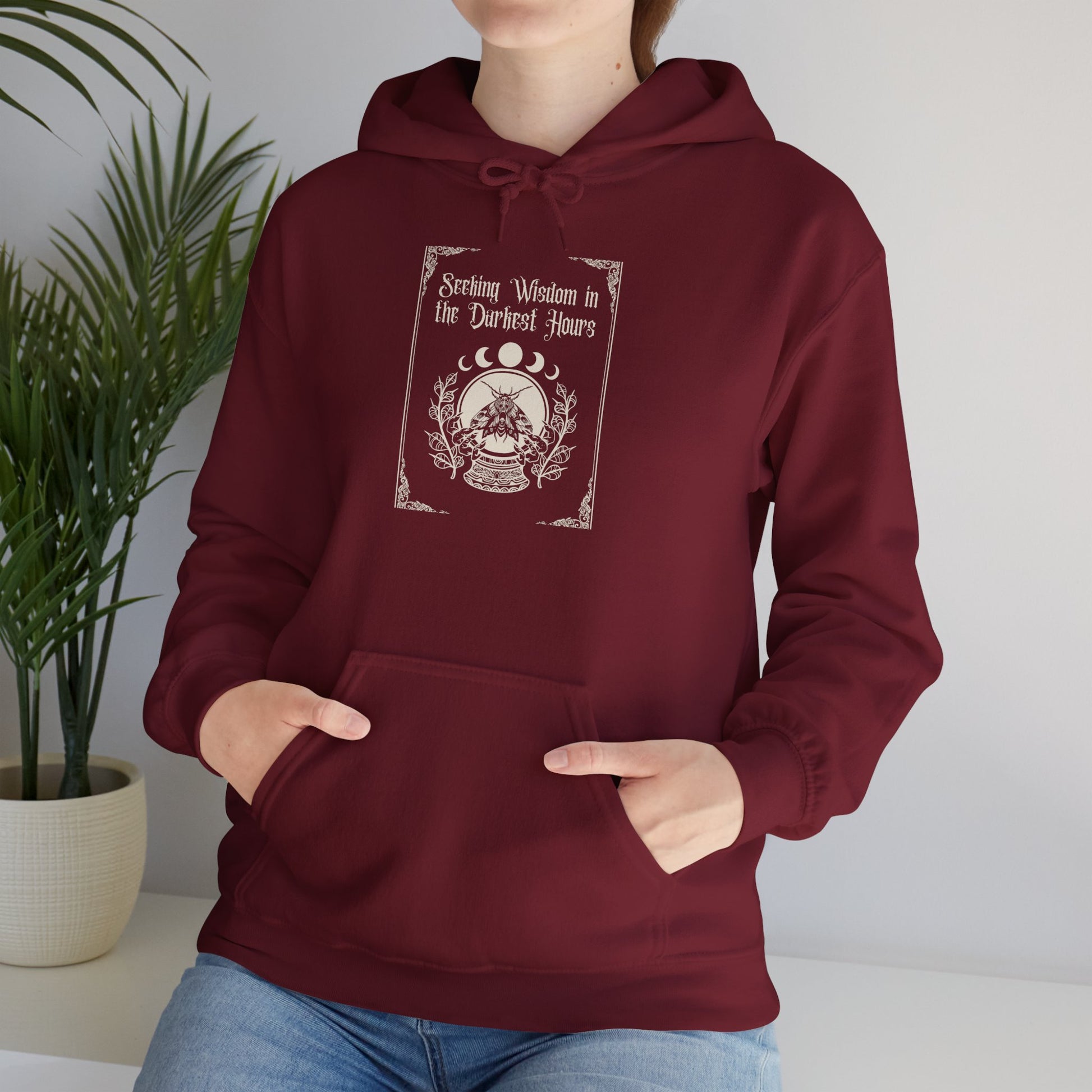 Seeking Wisdom in the Darkest Hours Unisex Heavy Blend™ Hooded Sweatshirt - Avalon's Altar